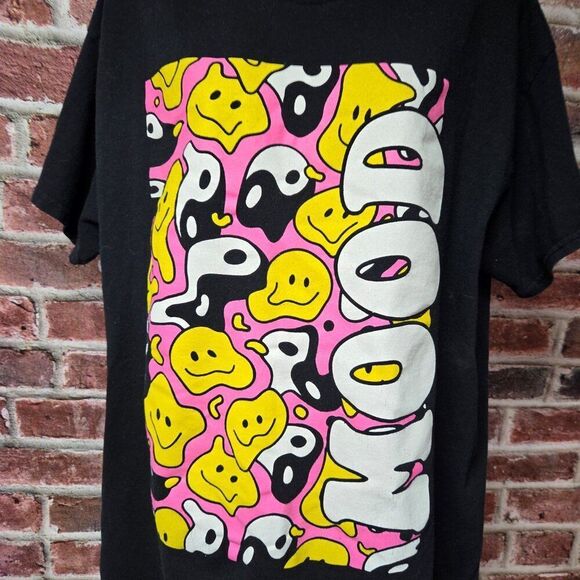 Popular Poison Psychedelic MOOD Smiley Graphic Tee Black – Unisex XL - Picture 2 of 6